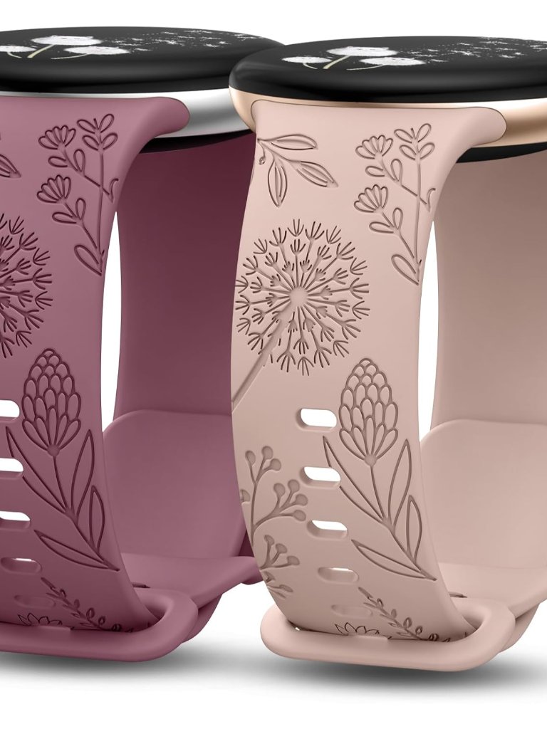 2 Packs Floral Engraved Bands Compatible With Google Pixel Watch 43 41mmPixel